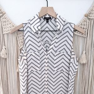 Express Sleeveless Chevron Blouse